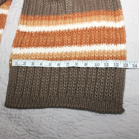 Duluth Trading Company Heavy Knitted Scarf Green Brown Orange 68X13 Thick NWT - Picture 5 of 5